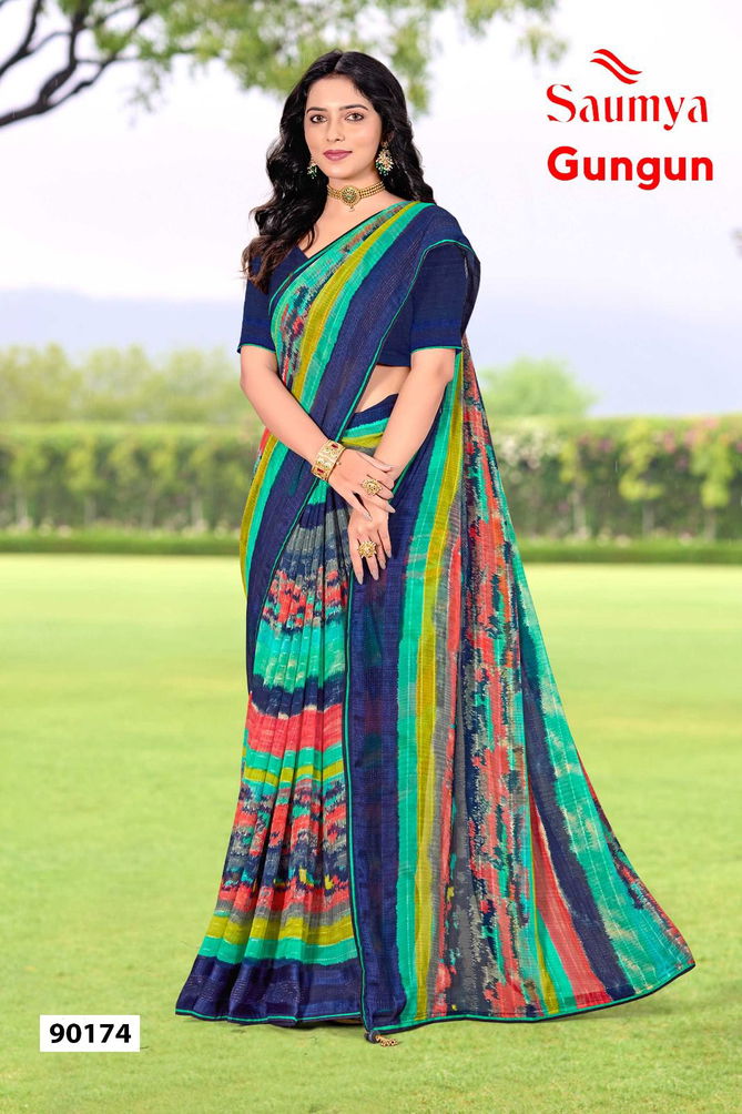 Gungun By Saumya Daily Wear Georgette Sarees Wholesale Shop In Surat